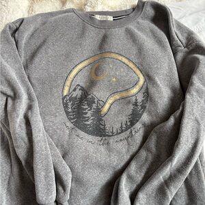 Angels Gray Sweater with Mountain Design